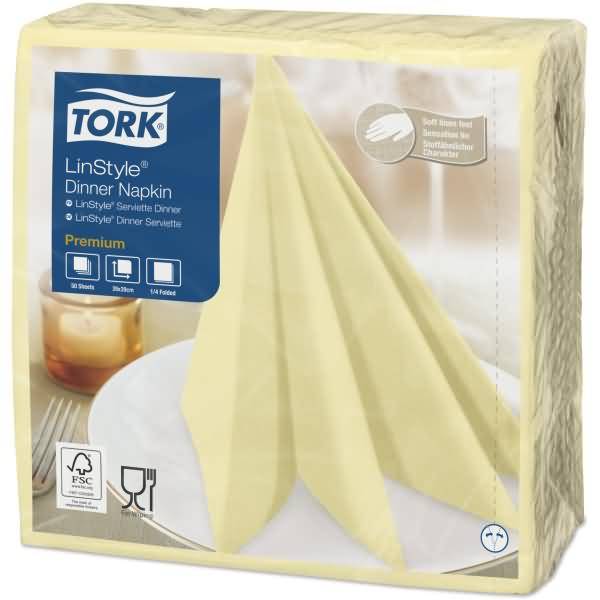Dinnerservietten Premium LinStyle 39x39cm 1/4 Falz 1-lagig champagner VE=50 Stück