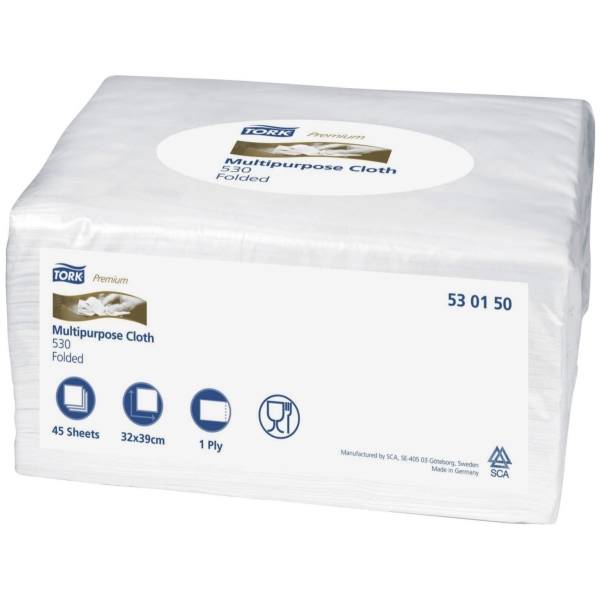 Reinigungstücher Premium 530 1-lagig 38,5x32cm weiß VE=8x45 Tücher