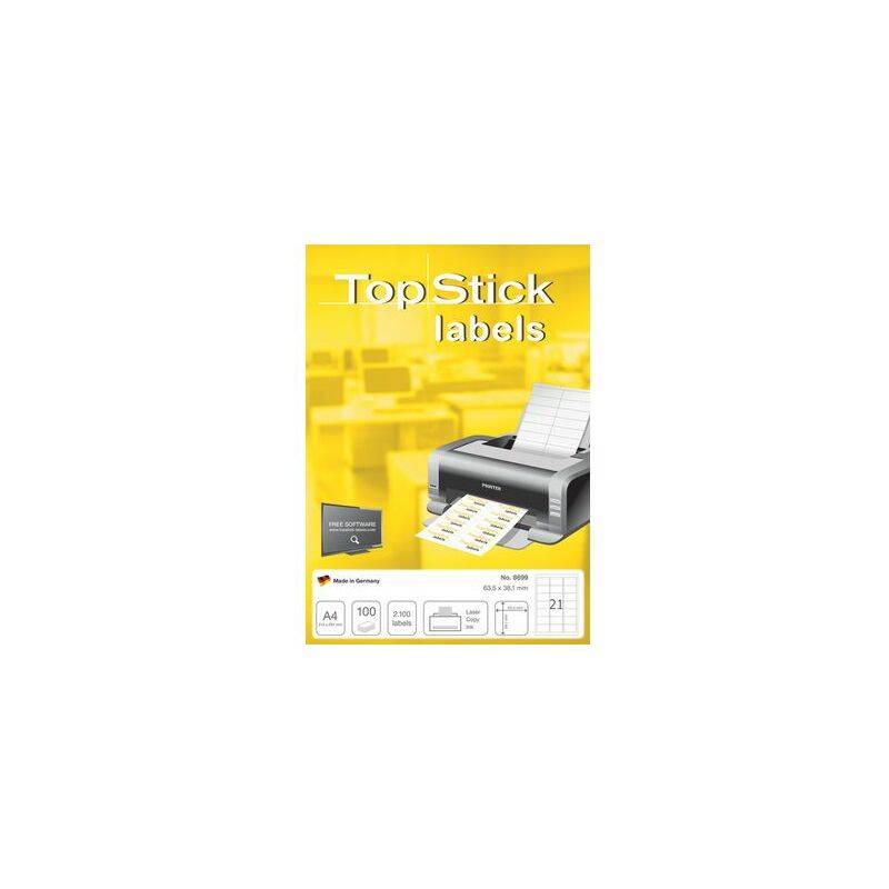 TOP STICK Universal-Etiketten, 88,9 x 46,6 mm, weiß, 100 Bl.
