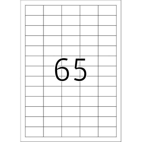 Universal-Etiketten Papier weiß selbstklebend 38x21,2mm 100 Blatt=6500 Etiketten