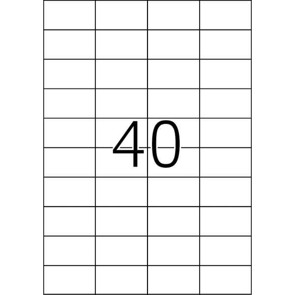 Universal-Etiketten Papier weiß selbstklebend 52,5x29,7mm 100 Blatt=4000 Etiketten