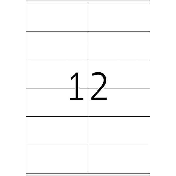 Universal-Etiketten Papier weiß selbstklebend 105x48mm 100 Blatt=1200 Etiketten