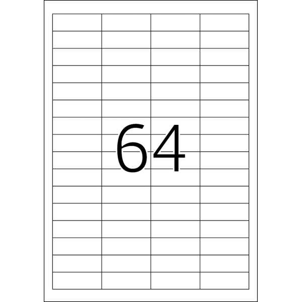 Universal-Etiketten Papier weiß selbstklebend 48,3x16,9mm 100 Blatt=6400 Etiketten