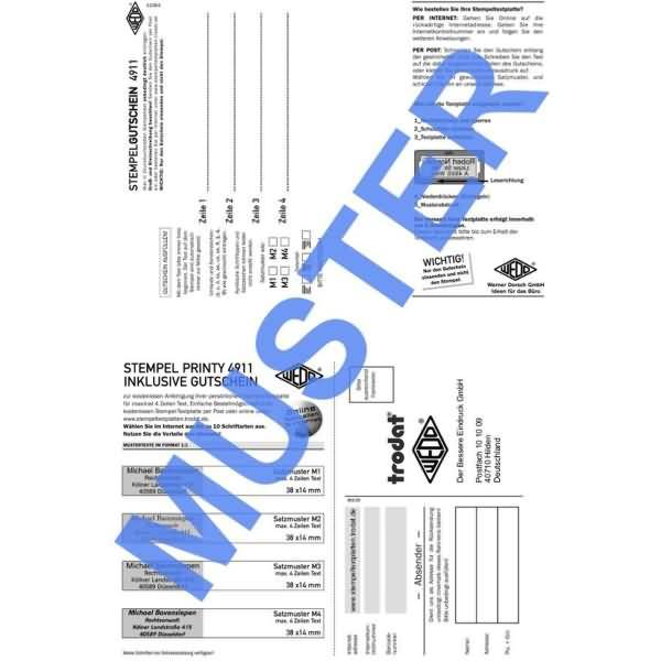 Ersatzgutschein Stempelplatte für Trodat 4911