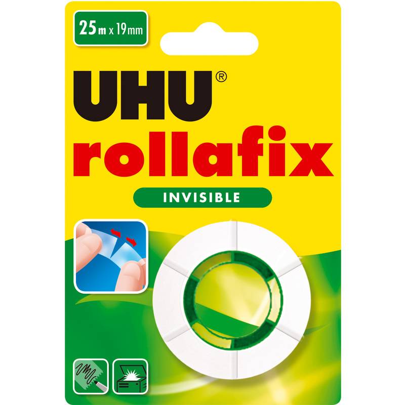 UHU Klebefilm rollafix invisible, 19 mm x 25 m