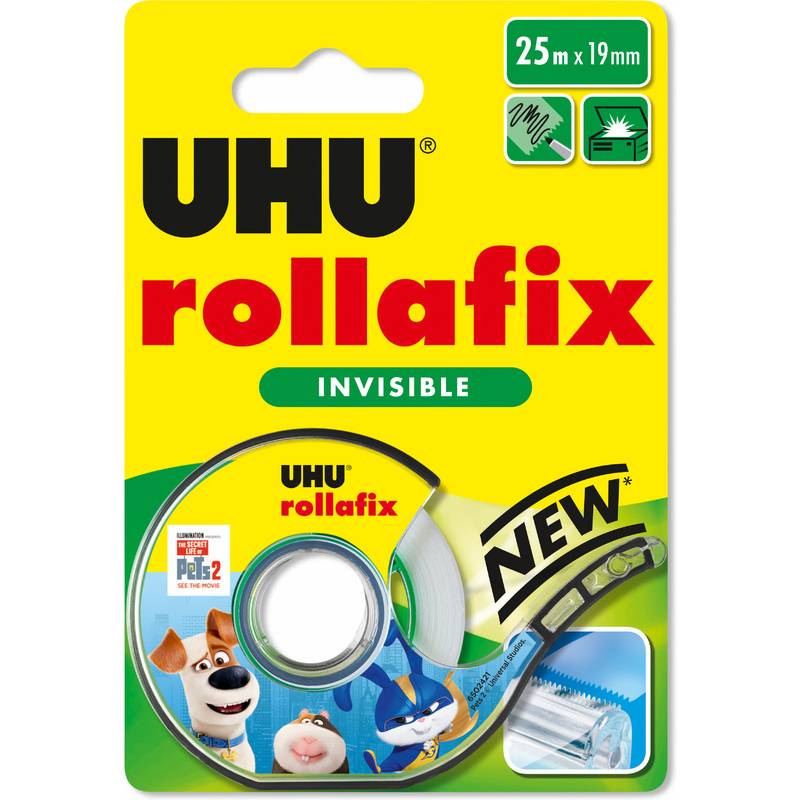 UHU Klebefilm rollafix invisible, inkl. Handabroller