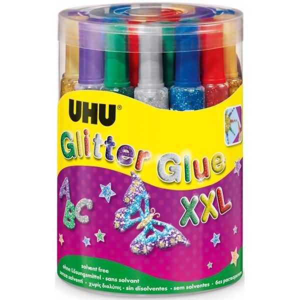 Klebstoff Young Creativ Glitter Glue 20ml VE=24 Tuben farbig sortiert