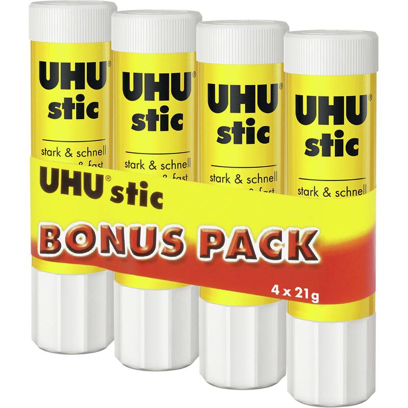 UHU Klebestift stic, lösemittelfrei, Bonuspack 4 x 21 g