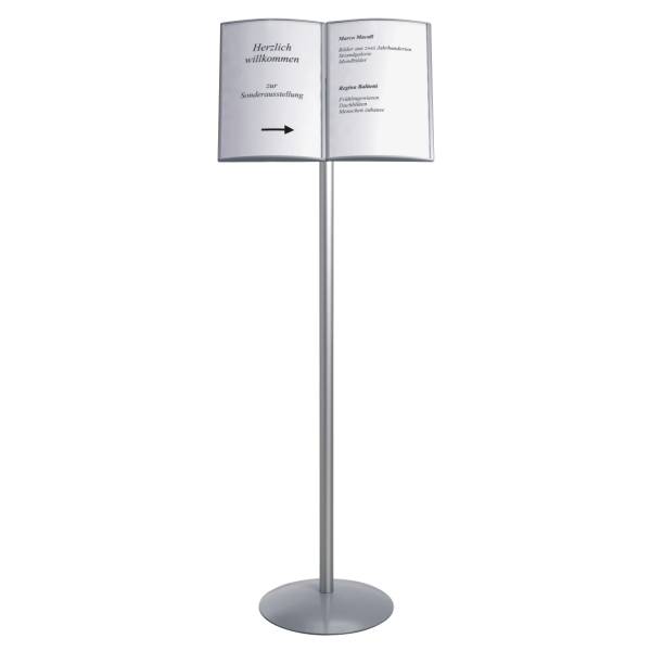 Bodenständer Duo 297x213mm 2xA4 in Buchform Aluminium