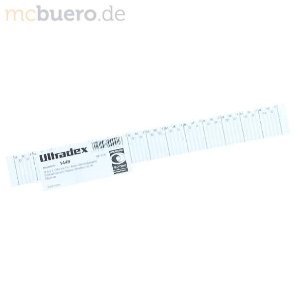 M bis F (Mo bis Fr) 4mm Strichabstand B280xH32mm,14xpro Streifen,VE=6 Streifen