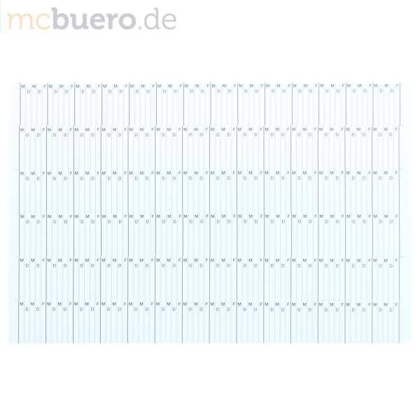 M bis F (Mo bis Fr) 4mm Strichabstand B280xH32mm,14xpro Streifen,VE=6 Streifen