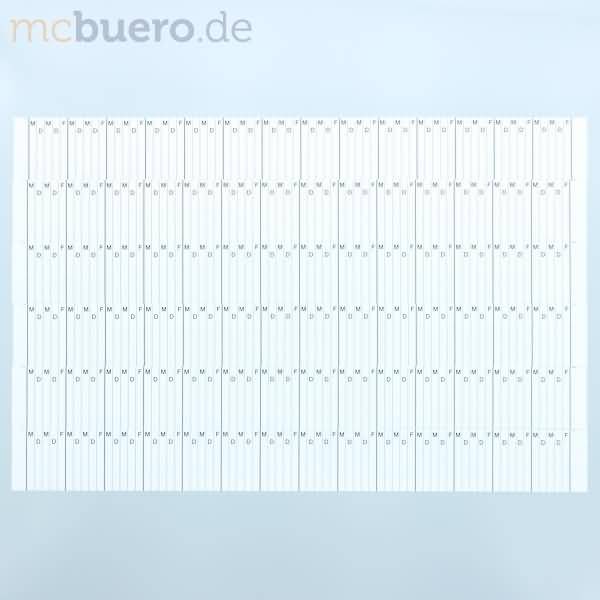 M bis F (Mo bis Fr) 4mm Strichabstand B280xH32mm,14xpro Streifen,VE=6 Streifen