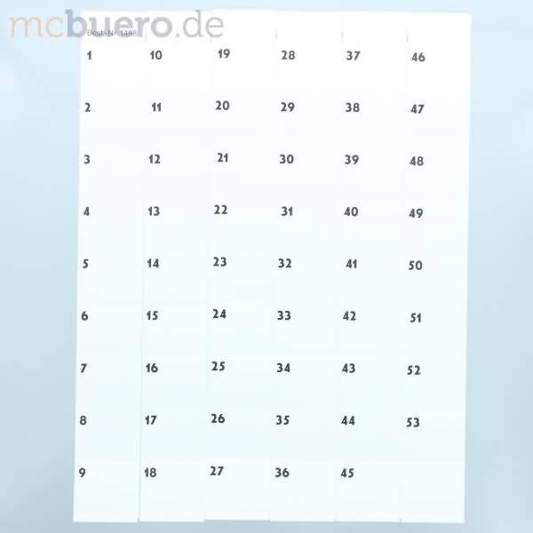 Zahlen 1 bis 53 für Stecktafel B40xH32mm