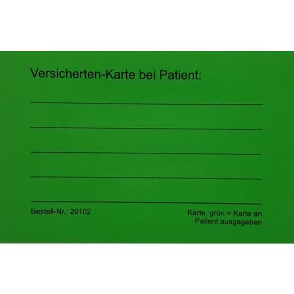 Patienten-Einsteckkarten B85xH55mm grün VE=50 Stück