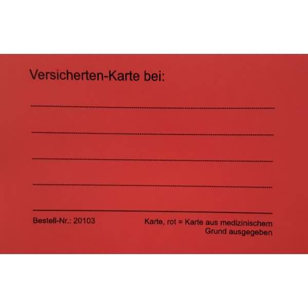 Patienten-Einsteckkarten B85xH55mm rot VE=50 Stück