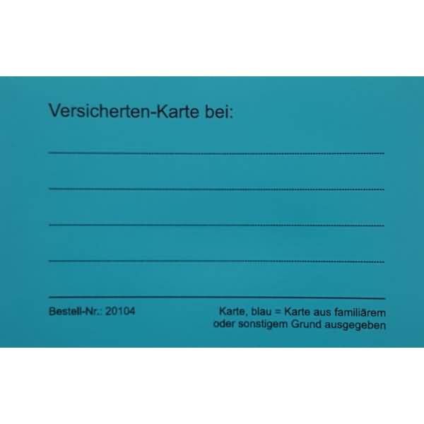 Patienten-Einsteckkarten B85xH55mm blau VE=50 Stück