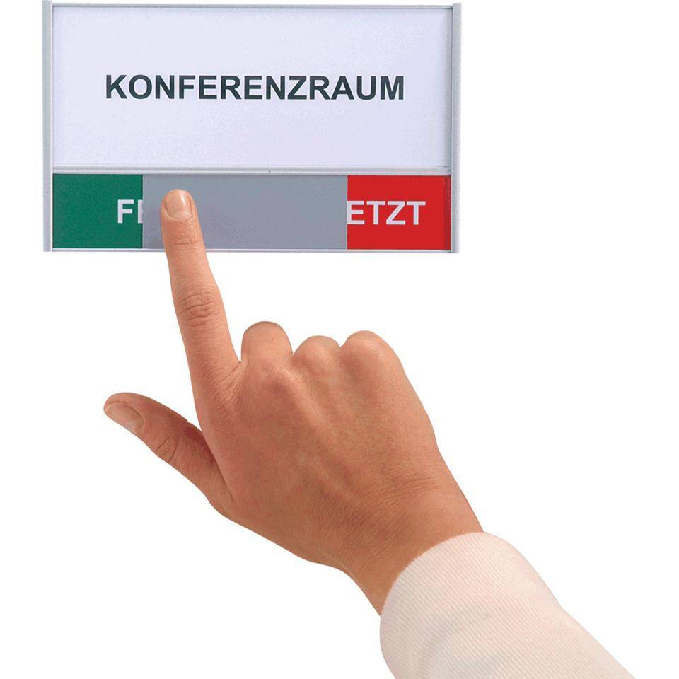 Silver Kombi-Raumschild, inklusiv Befestigungsmaterial, Aluminium, 180x108mm
