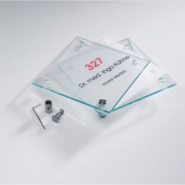 Türschild Serie Skyline 100x160mm 2x4mm ES-Glas klar