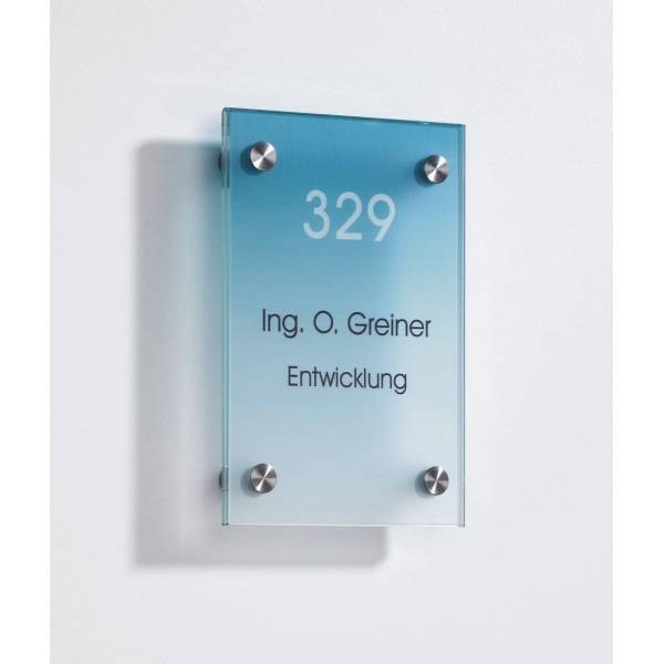 Türschild Serie Skyline 120x180mm 2x4mm ES-Glas klar