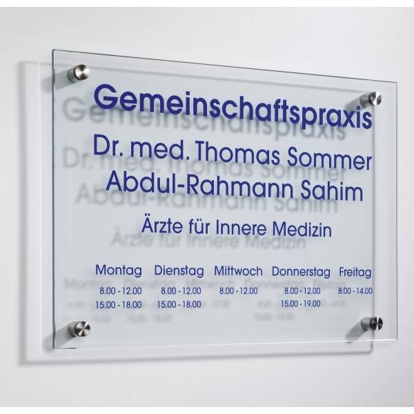 Wegweiser Serie Skyline 350x500mm 1x8mm ES-Glas klar