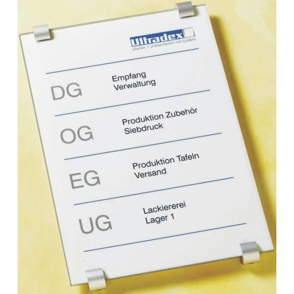 Türschild Serie Glasline 297x420mm 2x4mm ES-Glas klar