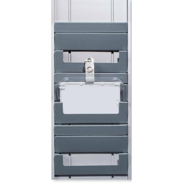 Chipkartentafel C mit 45mm Sichtbereich H590xB115x21mm anthrazit 8 Taschen mit Clip