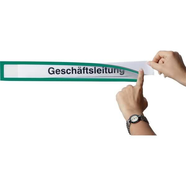 Infotasche magnetisch für Überschriften A4quer/A3hoch grün VE=5 Stück