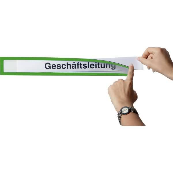 Infotasche magnetisch für Überschriften A4quer/A3hoch gelbgrün VE=5 Stück