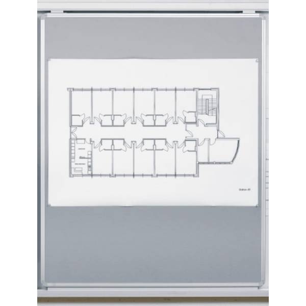 Schiebetafel mit Whiteboard BxHxT 1200x1200x22mm weiß incl. Rollen