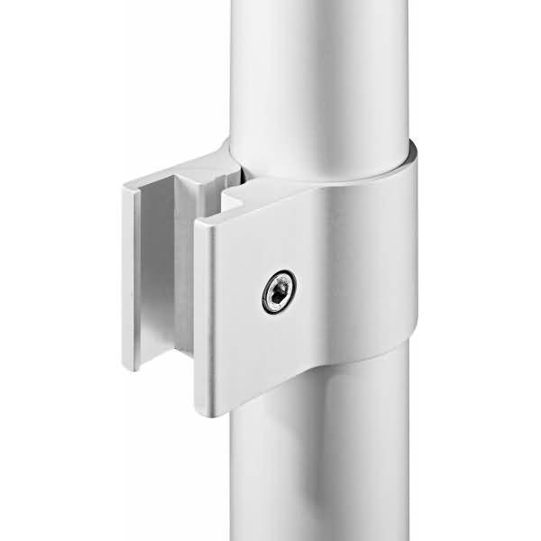 Aluminium-Tafelklemme für 40mm Standrohr H40mm eloxiert silber VE=2 Stück