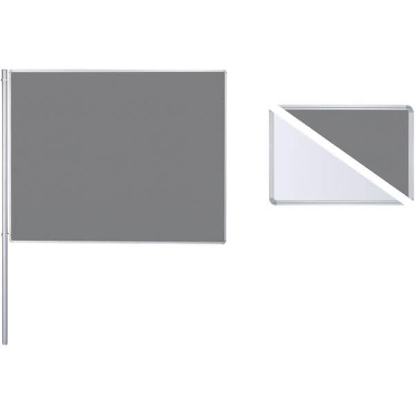 Anbauelement-Set beidseitig Filz/Fair BxH 1800x1200mm grau/weiß