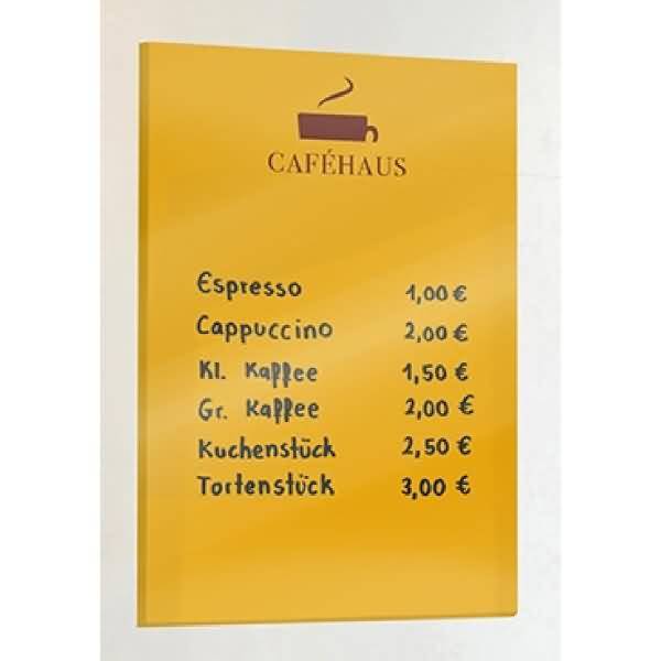 Glasmagnetboard 110x30cm weiß