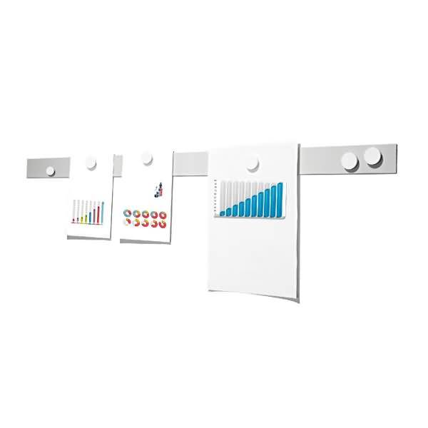 Wandband magnetisch selbstklebend 1000x50mm lichtgrau mit Magnete