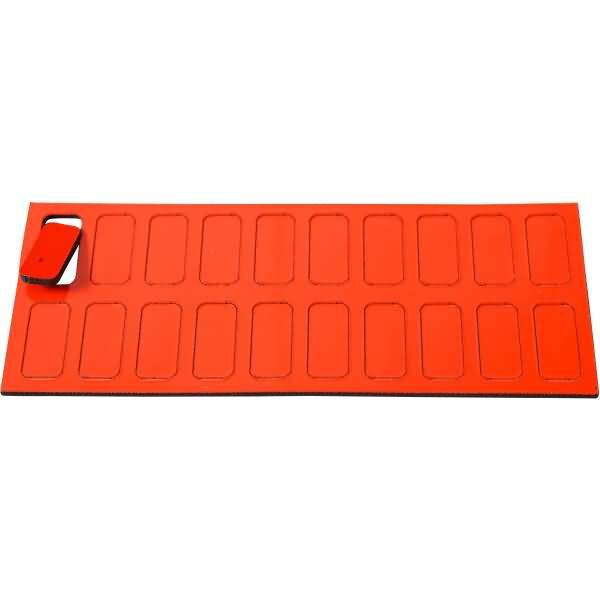 Magnetische Symbole Rechteck 19x9mm VE=20 Stück rot