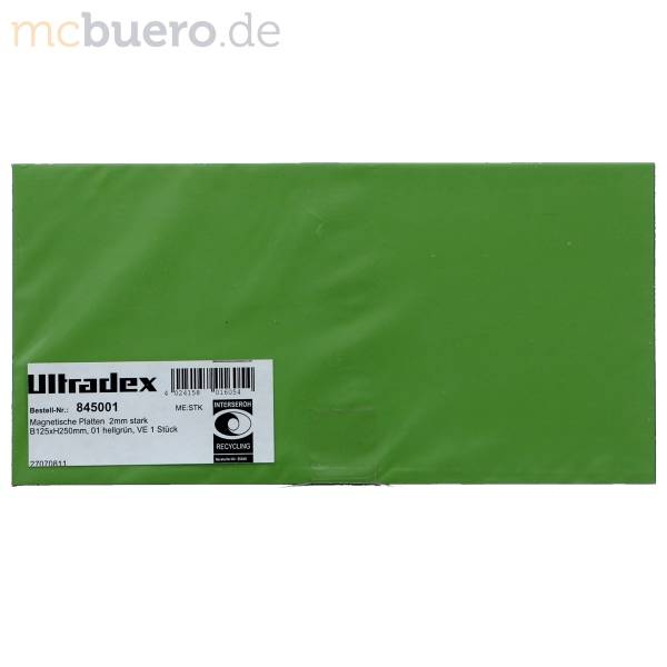 Magnetische Platten 125x250x2mm hellgrün