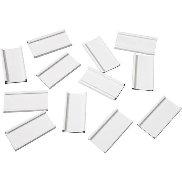 Einsteckschiene magnetisch 40x20mm VE=12 Stück weiß