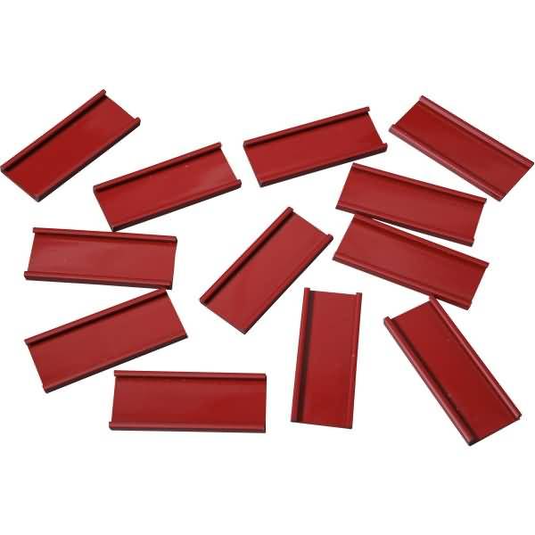 Einsteckschiene magnetisch 50x20mm VE=12 Stück rot