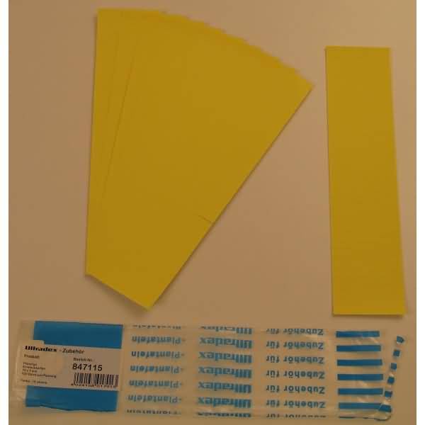 Einsteckkarten für 9,5mm Einsteckschiene 70x7,5mm VE=420 Stück zitrone
