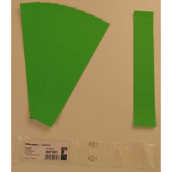 Einsteckkarten für 20mm Einsteckschiene 50x17mm VE=170 Stück hellgrün