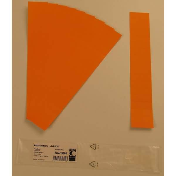 Einsteckkarten für 20mm Einsteckschiene 50x17mm VE=170 Stück orange