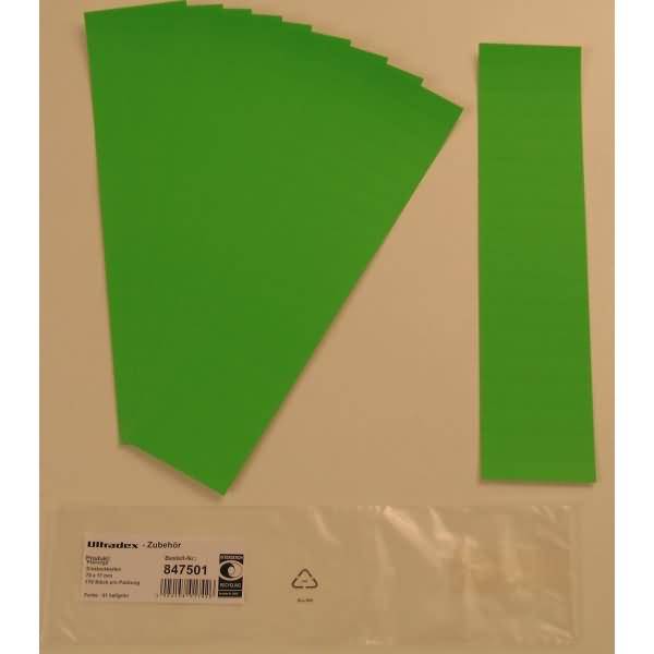 Einsteckkarten für 15mm Einsteckschiene 60x12mm hellgrün VE=220 Stück