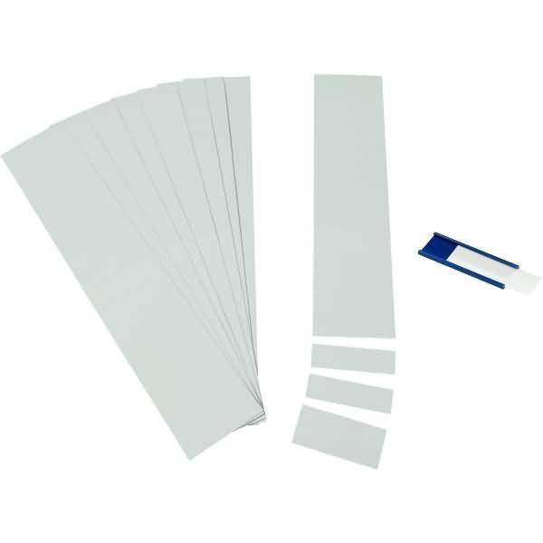 Einsteckkarten für 34mm Einsteckschiene 70x32mm grau VE=90 Stück