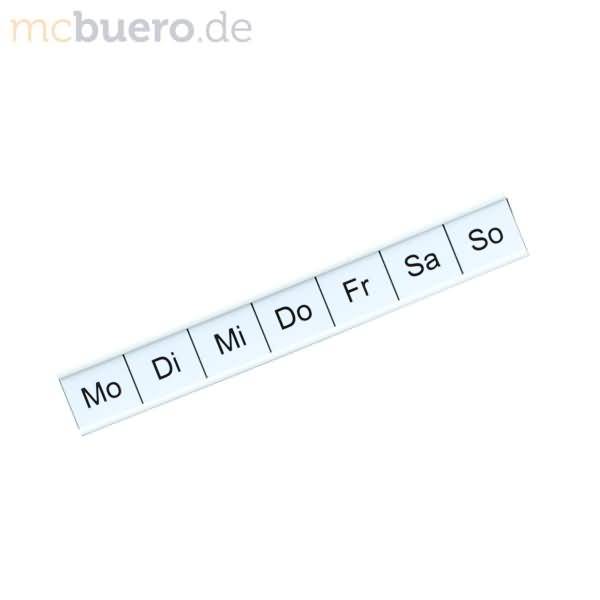 Skala mit Wochentagen Mo-So magnetisch B140xH20mm Strichabstand 20mm