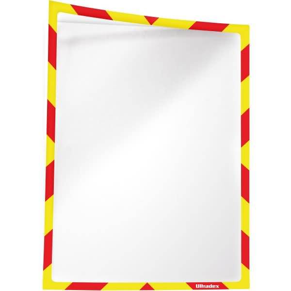 Warn-Infotasche magnetisch für DIN A4 312x225mm VE=25 Stück rot/gelb