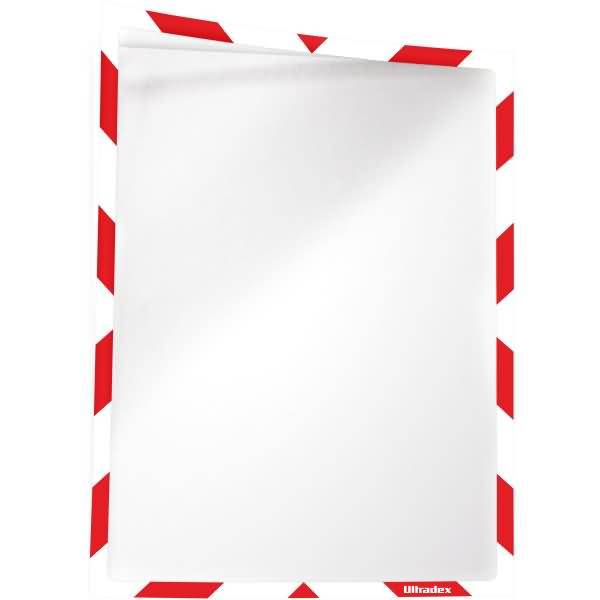 Warn-Infotasche magnetisch für DIN A4 312x225mm VE=1 Stück rot/weiß