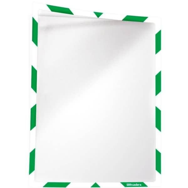 Warn-Infotasche magnetisch für DIN A4 312x225mm VE=25 Stück weiß/grün