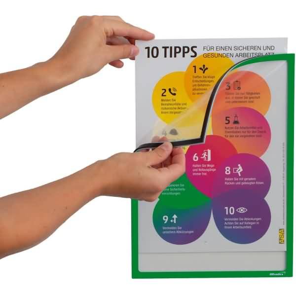 Infotasche magnetisch für DIN A4 312x225mm VE=5 Stück gelbgrün