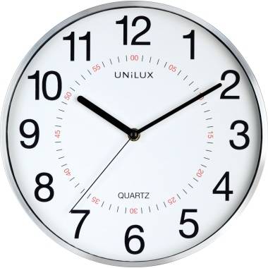 HAMELIN - Unilux 400094280, Wand, Quarzuhr, Rund, Grau, Kunststoff, Glas