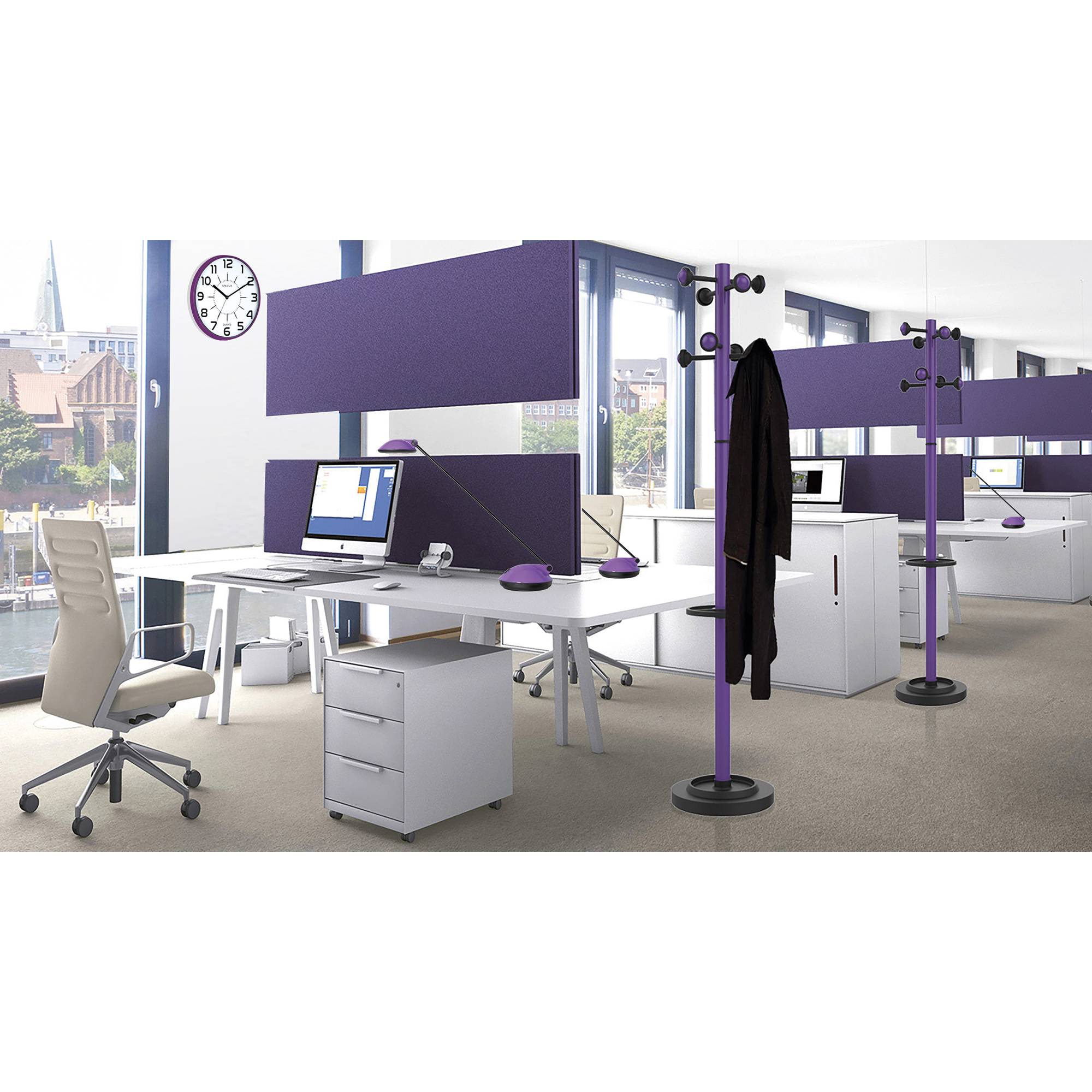 UNILUX Wanduhr POP GREY 400094283 +Batterien metallgrau