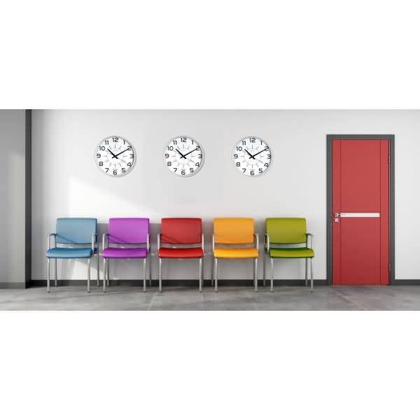 Unilux MAXI POP, Wand, Quarzuhr, Rund, Grau, Acrylnitril-Butadien-Styrol (ABS), Kunststoff, Glas